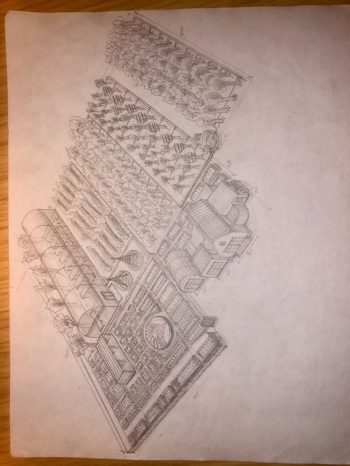 Hand-drawn concept site plan sketch for Rancho Verde Tulum