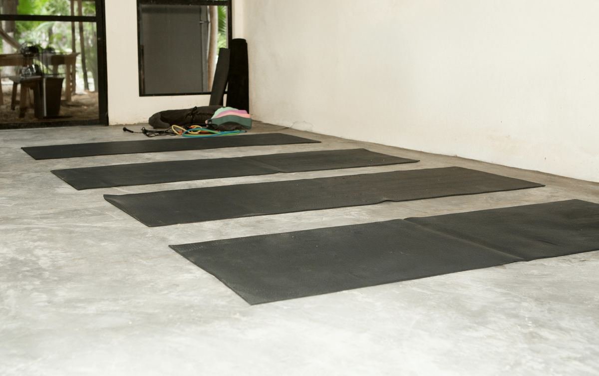 Open-air yoga and wellness room at Rancho Verde Tulum
