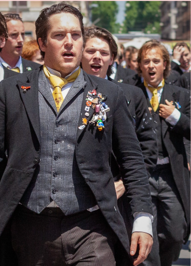Thomas Massink in his fraternity days, before going plant-based