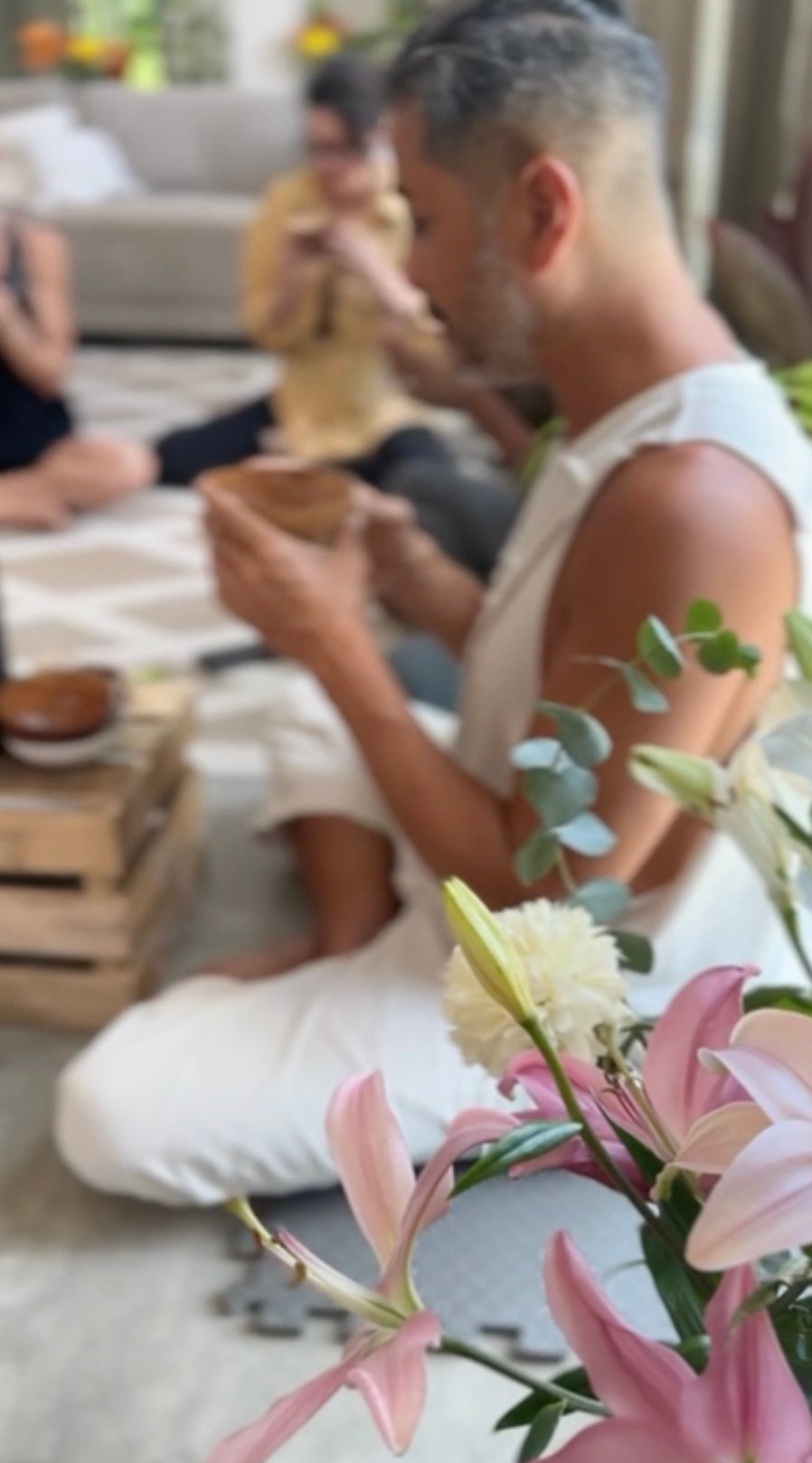Traditional temezcal-style healing bath ritual at Purpose Reset Retreat Tulum