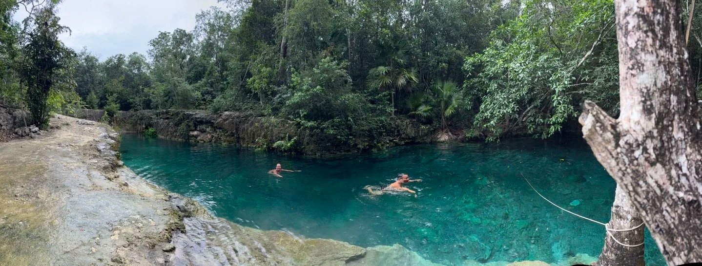 Hidden cenote near Tulum — Into the Wild day during the Leaders Realignment Retreat at Rancho Verde